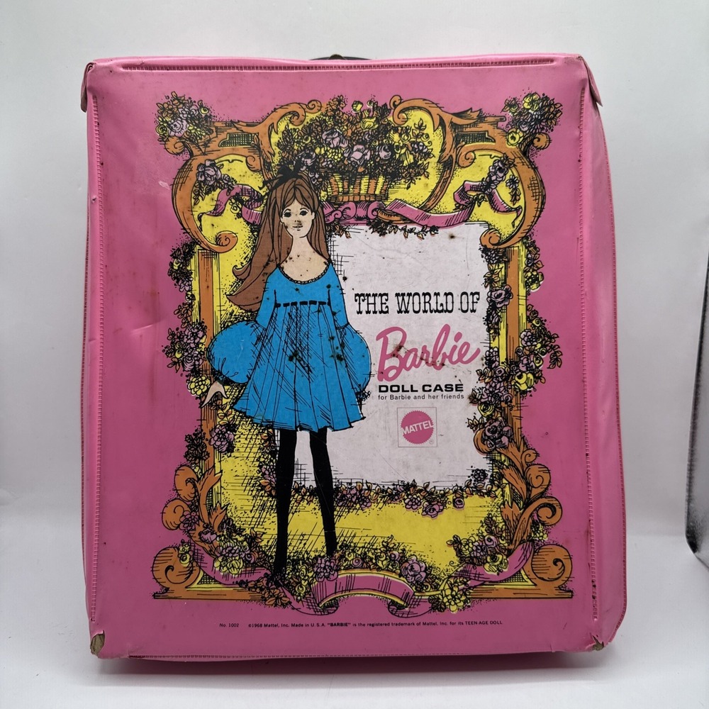 Vintage 1968 The World of Barbie Doll Case 1002‎ Pink Mattel USA Mattel